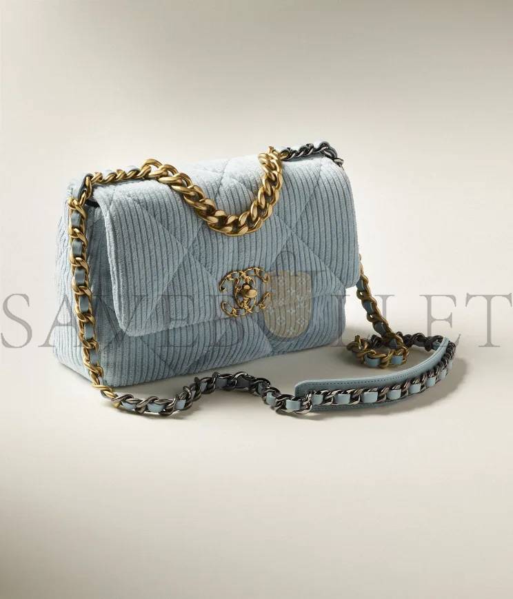 Ch*el Ch*el 19 handbag gold hardware as1160 b08964 nj582 (26*16*9cm)